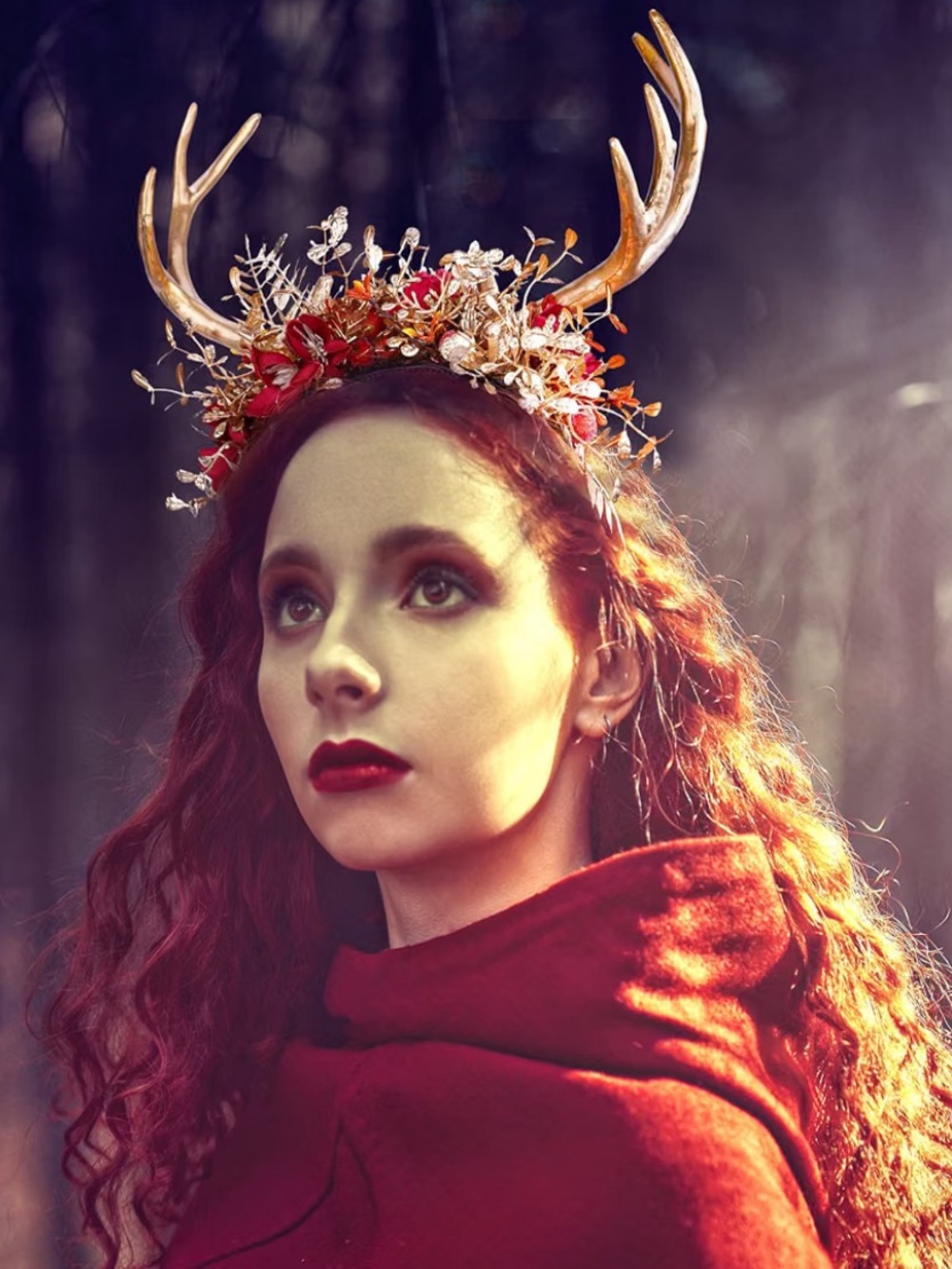 MOSTORY Woodland Reindeer Antler Headband